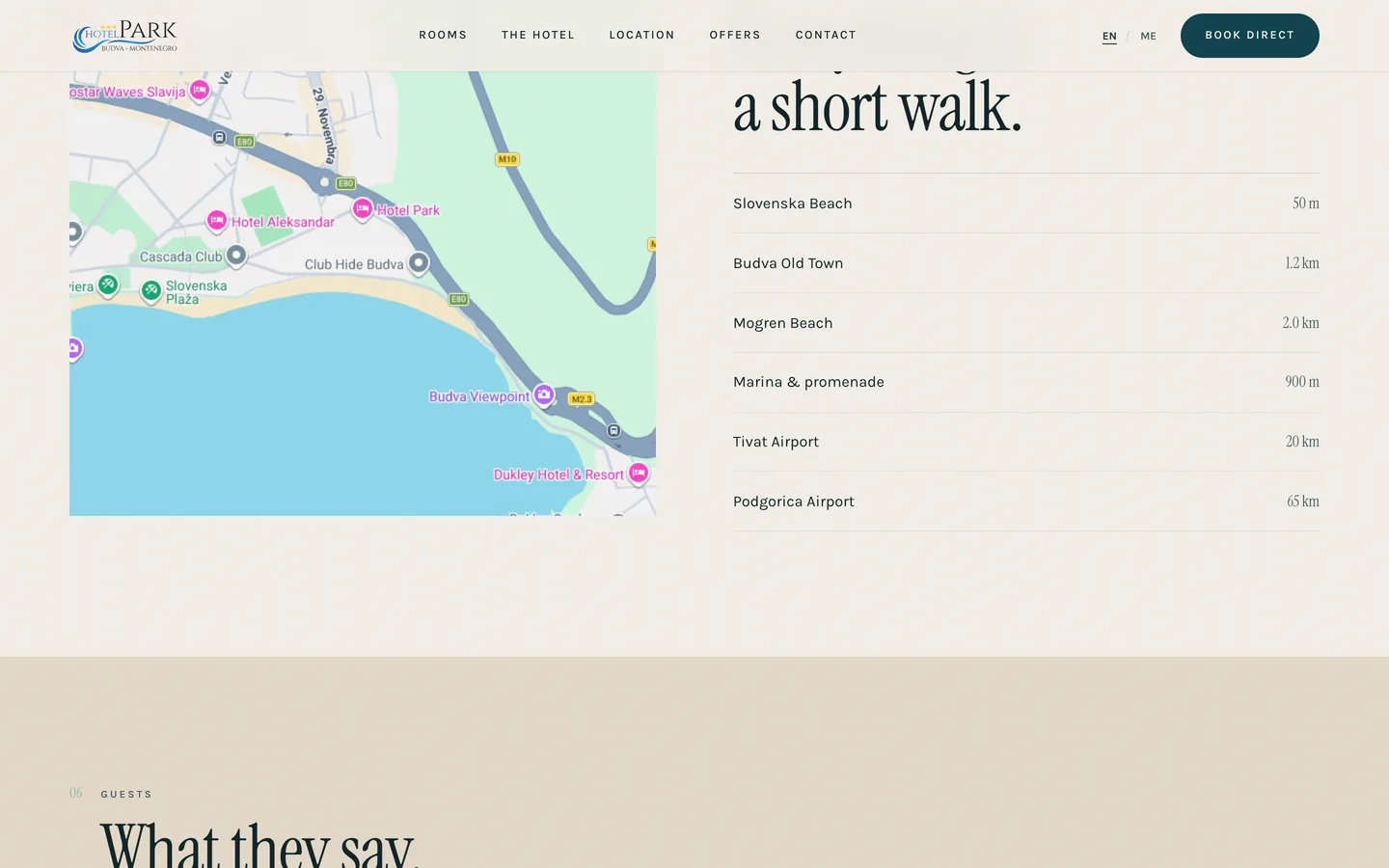 A direct-booking site, built to convert. — Location