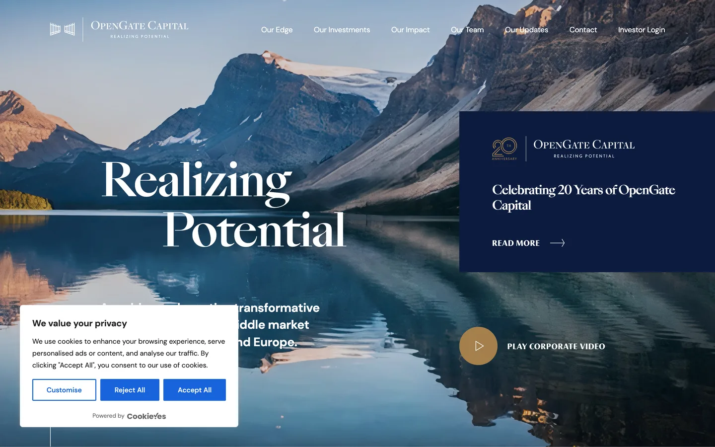 A bespoke website for an investment firm.