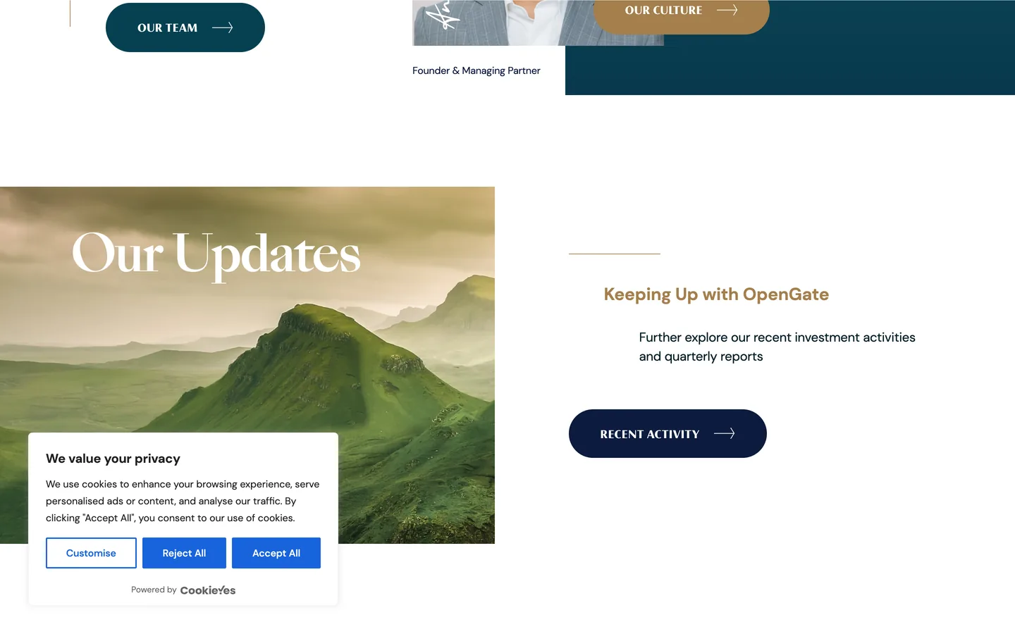 A bespoke website for an investment firm.