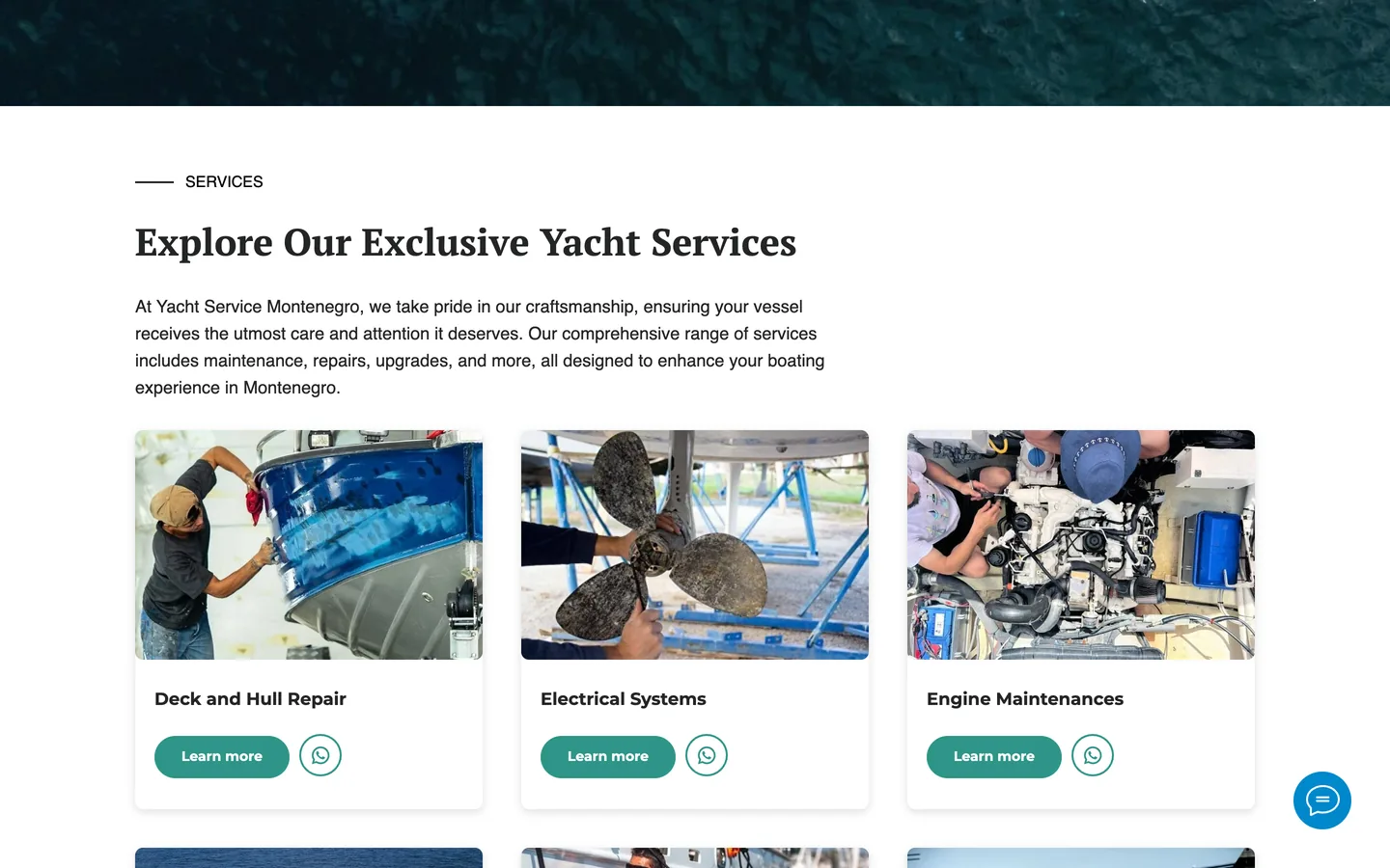 A website and SEO for a yacht service.