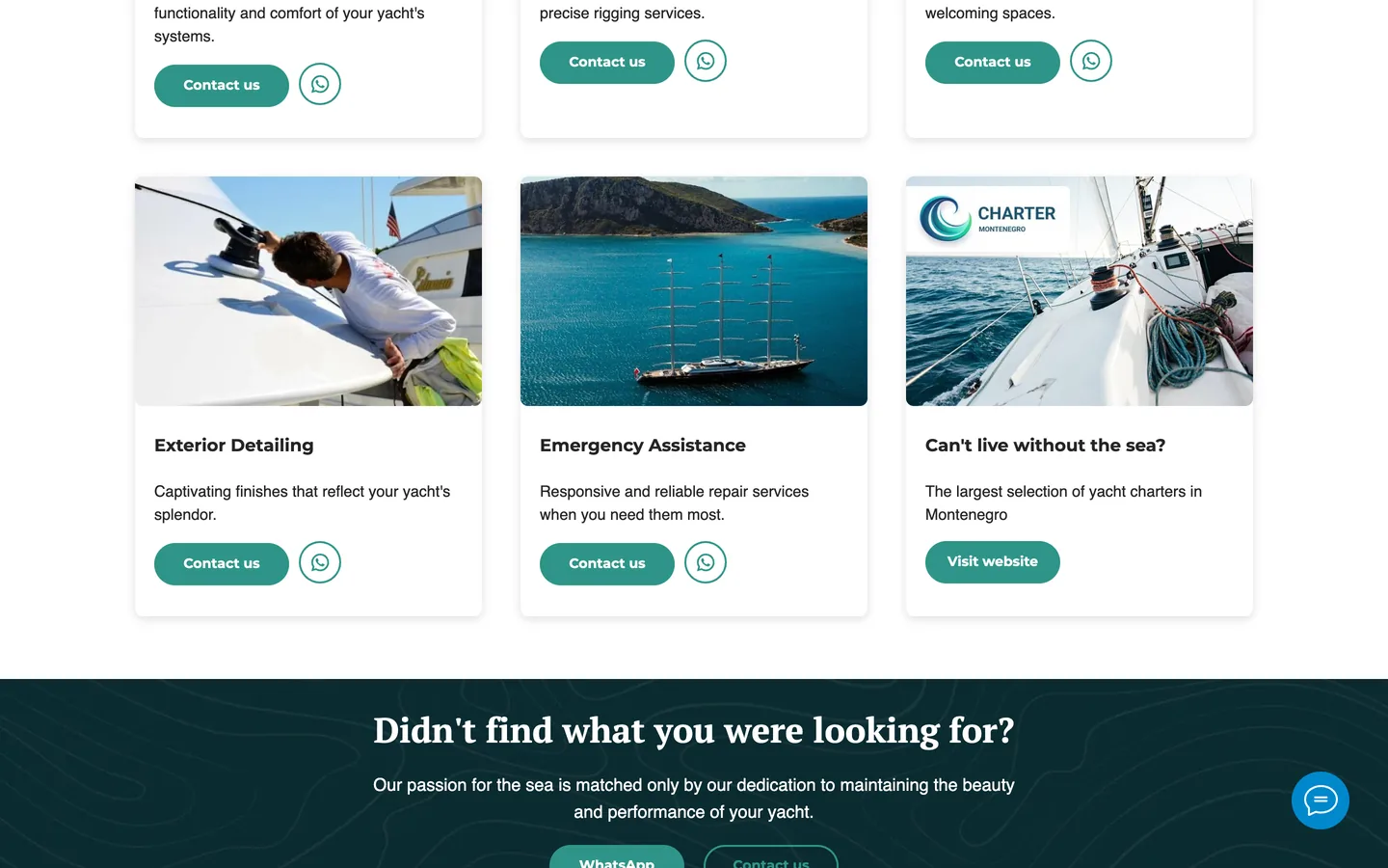 A website and SEO for a yacht service.